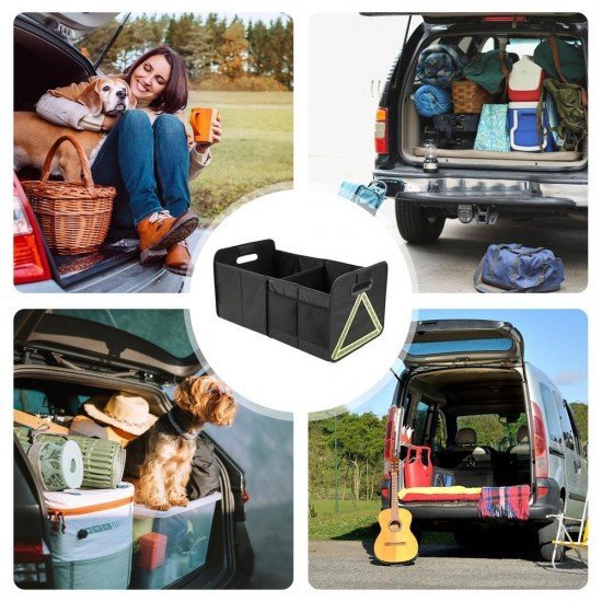 Large Collapsible Car Trunk Organizer With Reflector Band – 600D Oxford Large Collapsible Car Trunk Organizer With Reflector Band – 600D Oxford