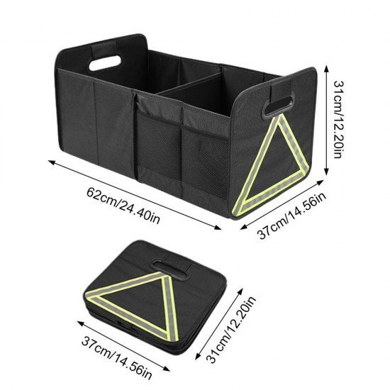 Large Collapsible Car Trunk Organizer With Reflector Band – 600D Oxford Large Collapsible Car Trunk Organizer With Reflector Band – 600D Oxford