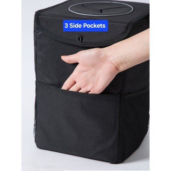 Waterproof Car Trash Can with Lid - 2.2 Gallon Leakproof Organizer Waterproof Car Trash Can with Lid - 2.2 Gallon Leakproof Organizer