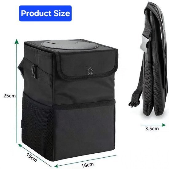 Waterproof Car Trash Can with Lid - 2.2 Gallon Leakproof Organizer Waterproof Car Trash Can with Lid - 2.2 Gallon Leakproof Organizer