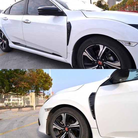 Car Fender Side Vent Grille Spoilers - Universal Fit (Pack of 2) Carbon Fiber Car Fender Side Vent Grille Spoilers - Universal Fit (Pack of 2) Carbon Fiber