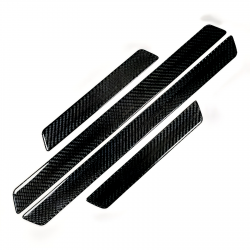 Real Carbon Fiber Car Door Sill Protectors- 4Door Set (Universal Fit, Anti Slip  & Anti Scratch)