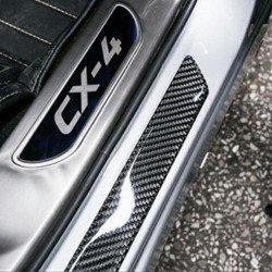 Real Carbon Fiber Car Door Sill Protectors- 4Door Set (Universal Fit, Anti Slip  & Anti Scratch)