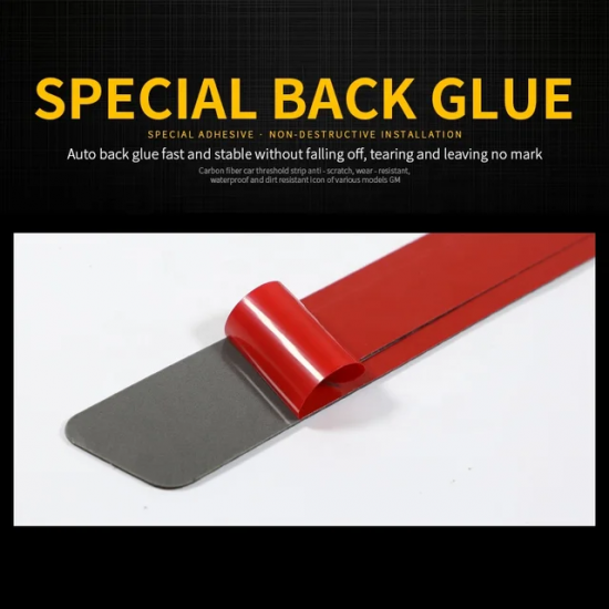 Real Carbon Fiber Car Door Sill Protectors- 4Door Set (Universal Fit, Anti Slip  & Anti Scratch)