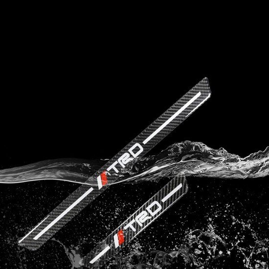 Real Carbon Fiber Honda Door Sill Protectors 4 Door Set – Anti Slip & Anti Scratch | Honda Sill Guards Black Carbon Fiber