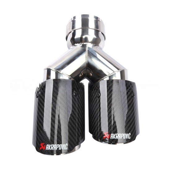 Carbon Fiber Dual Exhaust Tail Tip 2.5 Inch Inlet 3.5 Inch Outlets – Stainless Steel | Universal Fit 