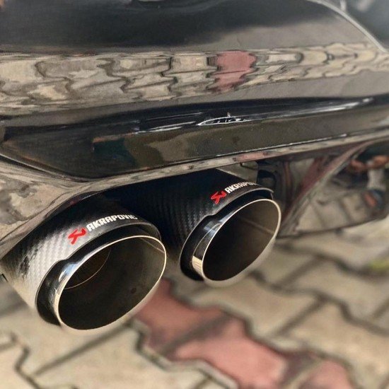 Carbon Fiber Dual Exhaust Tail Tip 2.5 Inch Inlet 3.5 Inch Outlets – Stainless Steel | Universal Fit 