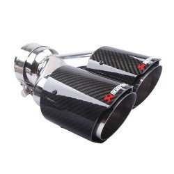 Carbon Fiber Dual Exhaust Tail Tip 2.5 Inch Inlet 3.5 Inch Outlets – Stainless Steel | Universal Fit 