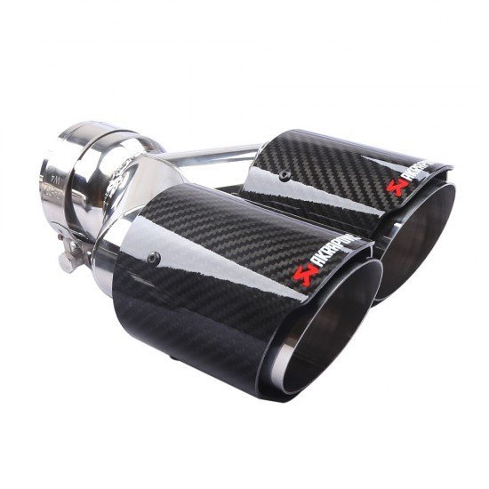 Carbon Fiber Dual Exhaust Tail Tip 2.5 Inch Inlet 3.5 Inch Outlets – Stainless Steel | Universal Fit 