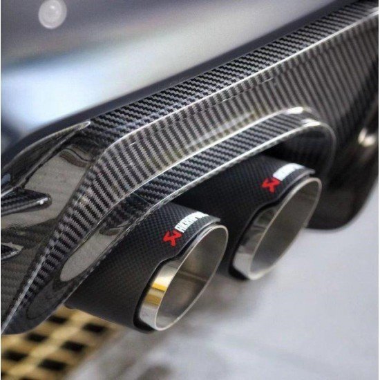 Carbon Fiber Dual Exhaust Tail Tip 2.5 Inch Inlet 3.5 Inch Outlets – Stainless Steel | Universal Fit 