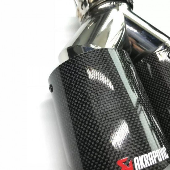 Carbon Fiber Dual Exhaust Tail Tip 2.5 Inch Inlet 3.5 Inch Outlets – Stainless Steel | Universal Fit 