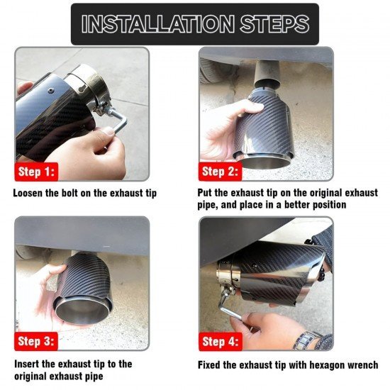 Carbon Fiber Exhaust Tail Tips - 2.5 Inch Inlet & 3.5 Inch Outlet Carbon Fiber Exhaust Tail Tips - 2.5 Inch Inlet & 3.5 Inch Outlet