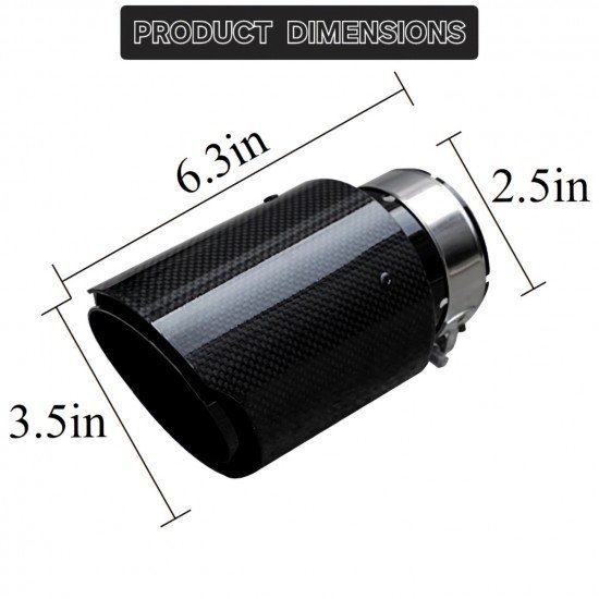 Carbon Fiber Exhaust Tail Tips - 2.5 Inch Inlet & 3.5 Inch Outlet Carbon Fiber Exhaust Tail Tips - 2.5 Inch Inlet & 3.5 Inch Outlet