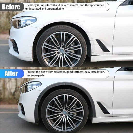 Carbon Fiber Universal Fender Flares 1.5M 2 Inch Wide – ABS | Front & Rear Fender Strip