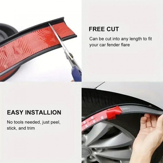 Carbon Fiber Universal Fender Flares 1.5M 2 Inch Wide – ABS | Front & Rear Fender Strip