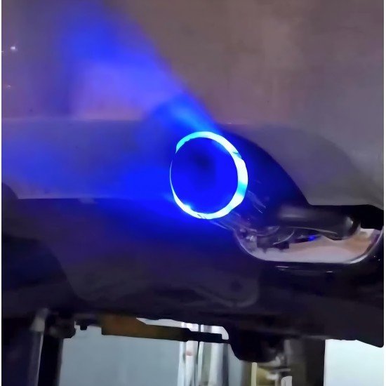 Carbon Fiber LED Exhaust Tail Tip 2.5 Inch Inlet 3.5 Inch Outlet – Blue & Red LED Glow | Universal Fit Carbon Fiber LED Exhaust Tail Tip 2.5 Inch Inlet 3.5 Inch Outlet – Blue & Red LED Glow | Universal Fit