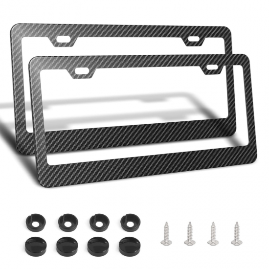 Carbon Fiber print License Plate Frames (North America) - Set of 2 Carbon Fiber print License Plate Frames (North America) - Set of 2