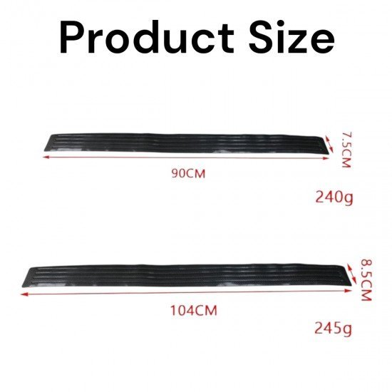 Car Rear Bumper Anti Scratch Protection Guards - Universal Fit - 90 & 104 CM (Carbon Fiber) Car Rear Bumper Anti Scratch Protection Guards - Universal Fit - 90 & 104 CM (Carbon Fiber)