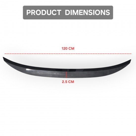 Carbon Fiber Sleek Car Rear Spoiler 120CM | Universal Fit Sedan Carbon Fiber Sleek Car Rear Spoiler 120CM | Universal Fit Sedan