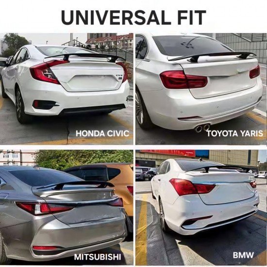 3D Carbon Fiber Car Rear Spoiler Wing | Universal Fit Sedan | 132CM 3D Carbon Fiber Car Rear Spoiler Wing | Universal Fit Sedan | 132CM