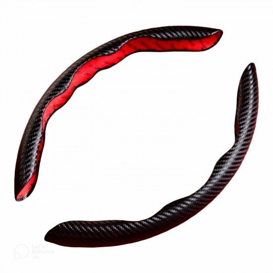 Carbon Fiber Steering Wheel Covers - Universal Fit (5 Colors) Carbon Fiber Steering Wheel Covers - Universal Fit (5 Colors)