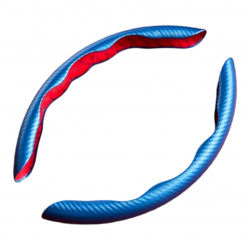 Carbon Fiber Steering Wheel Covers - Universal Fit (Blue)