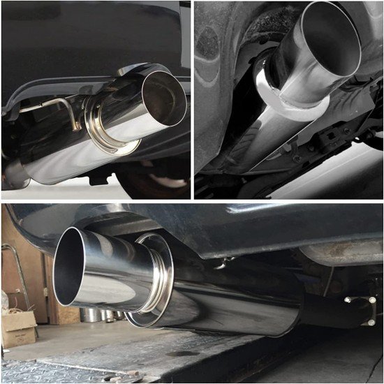 Stainless Steel Exhaust Muffler Tip - 2.25 Inch Inlet & 3 Inch Outlet Stainless Steel Exhaust Muffler Tip - 2.25 Inch Inlet & 3 Inch Outlet
