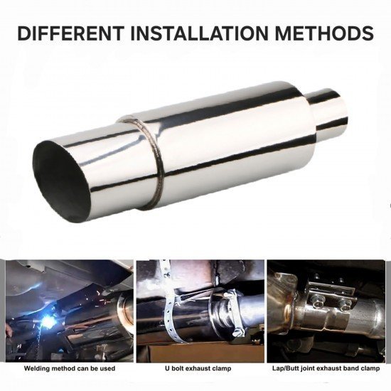 Stainless Steel Exhaust Muffler Tip - 2.25 Inch Inlet & 3 Inch Outlet Stainless Steel Exhaust Muffler Tip - 2.25 Inch Inlet & 3 Inch Outlet