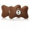 Brown Bear Car Neck Pillows Pack of 2 - Soft Flannel Headrest Cushions