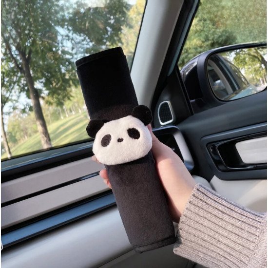 Panda Face Car Seat Belt Covers Pack of 2 – Soft Plush Cotton Panda Face Car Seat Belt Covers Pack of 2 – Soft Plush Cotton