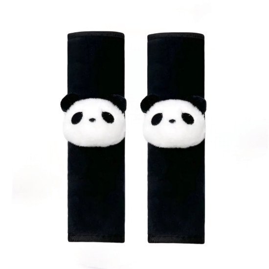 Panda Face Car Seat Belt Covers Pack of 2 – Soft Plush Cotton Panda Face Car Seat Belt Covers Pack of 2 – Soft Plush Cotton