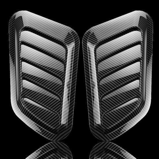 Car Hood Air Flow Scoop Covers 2 Pack – Carbon Fiber & Black | ABS Universal Fit | Decorative Bonnet Scoops Car Hood Air Flow Scoop Covers 2 Pack – Carbon Fiber & Black | ABS Universal Fit | Decorative Bonnet Scoops