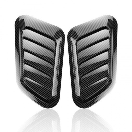 Car Hood Air Flow Scoop Covers 2 Pack – Carbon Fiber & Black | ABS Universal Fit | Decorative Bonnet Scoops Car Hood Air Flow Scoop Covers 2 Pack – Carbon Fiber & Black | ABS Universal Fit | Decorative Bonnet Scoops