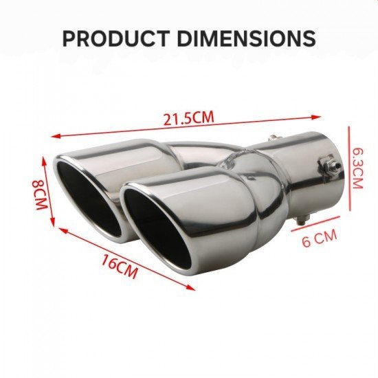 Stainless Steel Dual Exhaust Tail Tip - 2.5 Inch Inlet Stainless Steel Dual Exhaust Tail Tip - 2.5 Inch Inlet