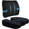Ergonomic Memory Foam Lumber Support With Car Seat Cushion - Mesh Fabric (Black)