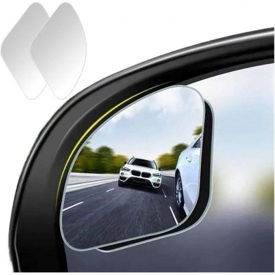 Wide Angle Fan Shape Frameless Blind Spot Mirror 360° Adjustable Anti Scratch (Pack of 2)