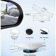 Wide Angle Fan Shape Frameless Blind Spot Mirror 360° Adjustable Anti Scratch (Pack of 2)