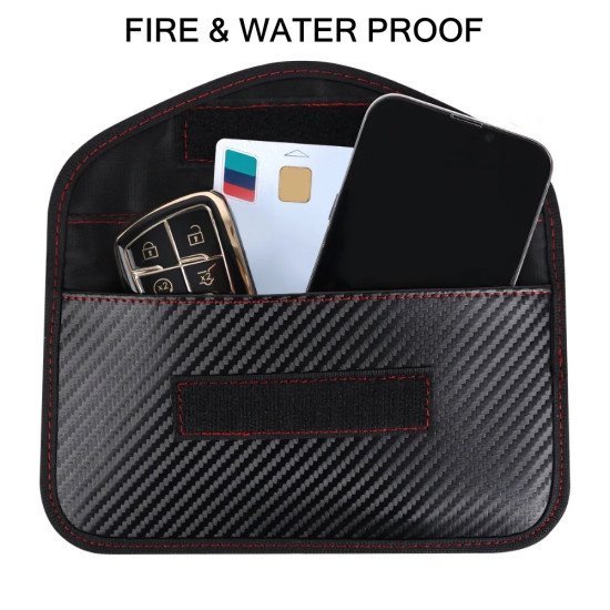RFID Signal Blocking Faraday Case Large - Carbon Fiber Key Fob Protector RFID Signal Blocking Faraday Case Large - Carbon Fiber Key Fob Protector