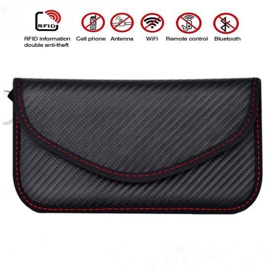 RFID Signal Blocking Faraday Case Large - Carbon Fiber Key Fob Protector RFID Signal Blocking Faraday Case Large - Carbon Fiber Key Fob Protector