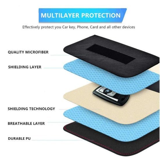 RFID Signal Blocking Faraday Case Large - Carbon Fiber Key Fob Protector RFID Signal Blocking Faraday Case Large - Carbon Fiber Key Fob Protector