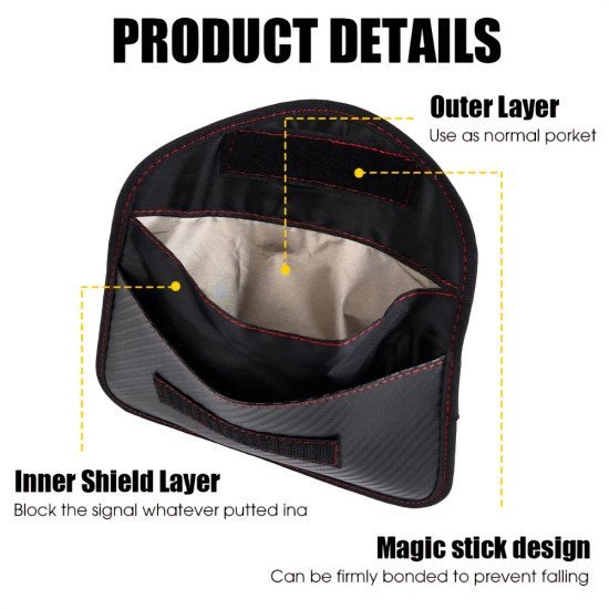 RFID Signal Blocking Faraday Case Large - Carbon Fiber Key Fob Protector RFID Signal Blocking Faraday Case Large - Carbon Fiber Key Fob Protector