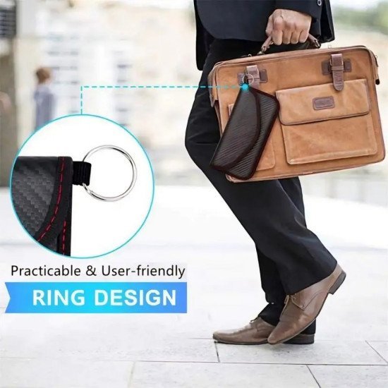 RFID Signal Blocking Faraday Case Large - Carbon Fiber Key Fob Protector RFID Signal Blocking Faraday Case Large - Carbon Fiber Key Fob Protector