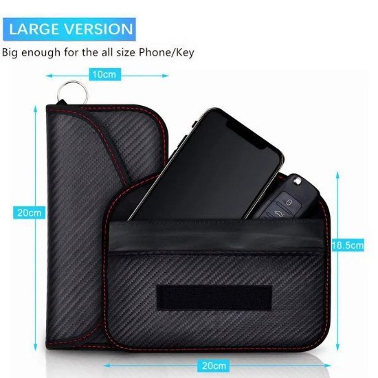 RFID Signal Blocking Faraday Case Large - Carbon Fiber Key Fob Protector RFID Signal Blocking Faraday Case Large - Carbon Fiber Key Fob Protector