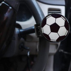 Universal Car Steering Wheel Booster - White/ Black Football Universal Car Steering Wheel Booster - White/ Black Football