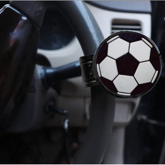 Universal Car Steering Wheel Booster - White/ Black Football Universal Car Steering Wheel Booster - White/ Black Football