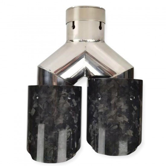 Forged Carbon Fiber Dual Exhaust Tail Tip 2.5 Inch Inlet 3.5 Inch Outlets – Stainless Steel | Universal Fit