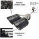 Forged Carbon Fiber Dual Exhaust Tail Tip 2.5 Inch Inlet 3.5 Inch Outlets – Stainless Steel | Universal Fit