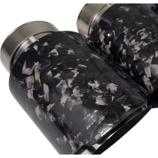 Forged Carbon Fiber Dual Exhaust Tail Tip 2.5 Inch Inlet 3.5 Inch Outlets – Stainless Steel | Universal Fit