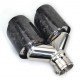 Forged Carbon Fiber Dual Exhaust Tail Tip 2.5 Inch Inlet 3.5 Inch Outlets – Stainless Steel | Universal Fit