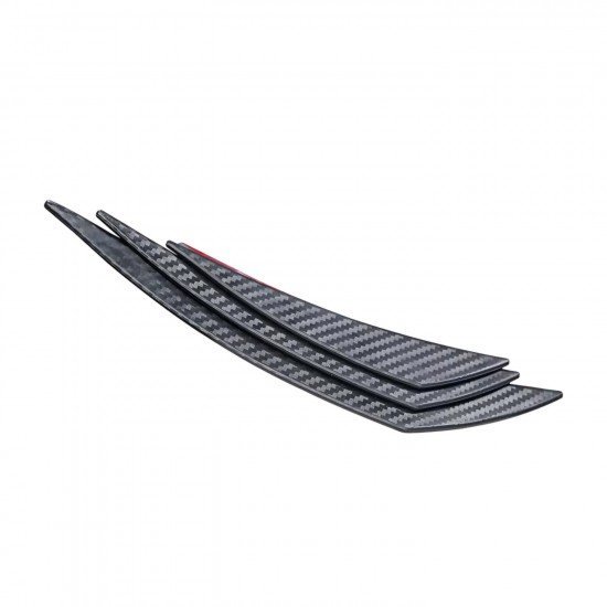 Car Front Bumper Spoiler Fin Canards 6 Pack | Universal Fit | Carbon Fiber & Black Car Front Bumper Spoiler Fin Canards 6 Pack | Universal Fit | Carbon Fiber & Black